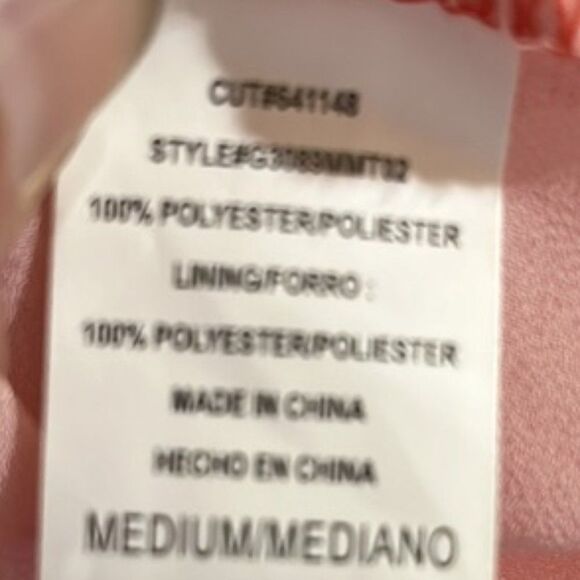 HALO Women's Ombré Dip Dye Button Tab Sleeve Sheer Blouse in Coral Size Medium - Picture 11 of 12